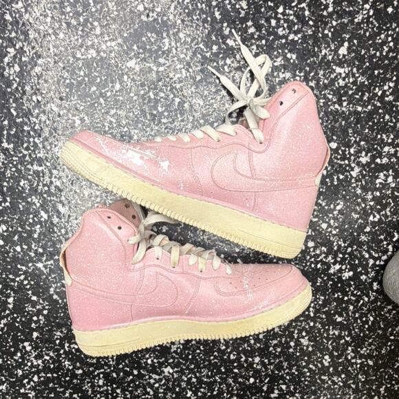 Nike Air Force 1 High Pink White Men\'s Athletic Sneakers Leather 315121-115 2015 main image 6